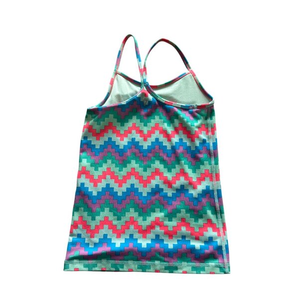 Ivivva Girls By Lululemon Power Y back Chevron Pattern Multicolor Tank Top 8 - Picture 2 of 4